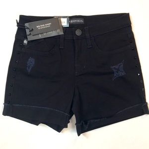 Rock Republic Misses Destructed Embellished Shorts